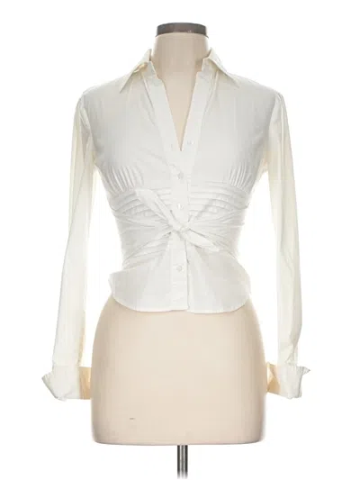 Pre-owned Bcbgmaxazria Long Sleeve Blouse In Ivory
