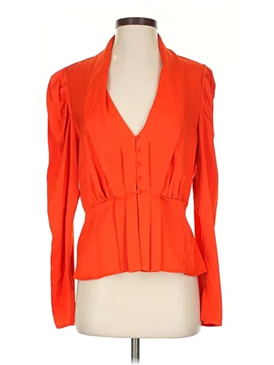 Pre-owned Bcbgmaxazria Long Sleeve Blouse In Orange
