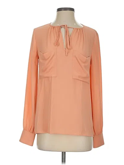 Pre-owned Bcbgmaxazria Long Sleeve Blouse In Orange