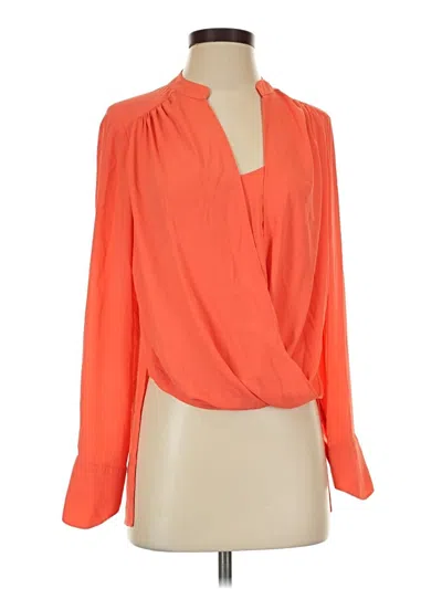 Pre-owned Bcbgmaxazria Long Sleeve Blouse In Orange