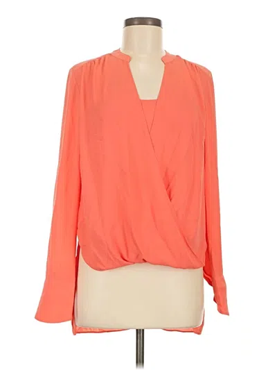 Pre-owned Bcbgmaxazria Long Sleeve Blouse In Orange