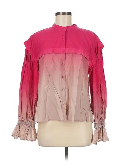 Pre-owned Bcbgmaxazria Long Sleeve Blouse In Pink