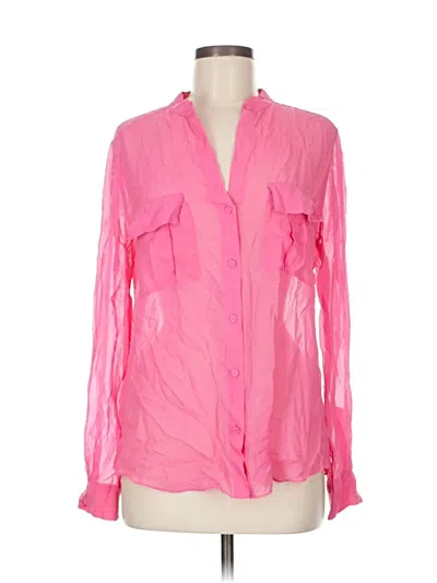 Pre-owned Bcbgmaxazria Long Sleeve Blouse In Pink