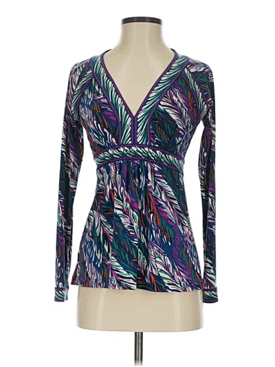 Pre-owned Bcbgmaxazria Long Sleeve Blouse In Purple