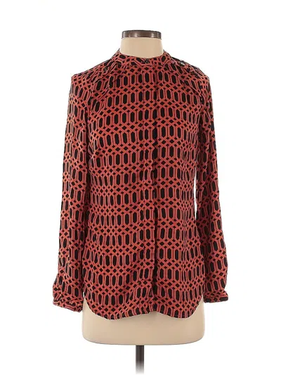 Pre-owned Bcbgmaxazria Long Sleeve Blouse In Red
