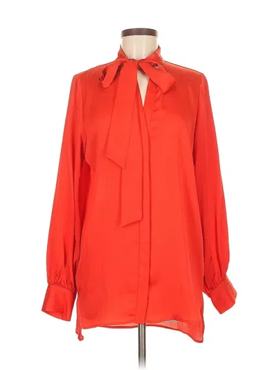 Pre-owned Bcbgmaxazria Long Sleeve Blouse In Red
