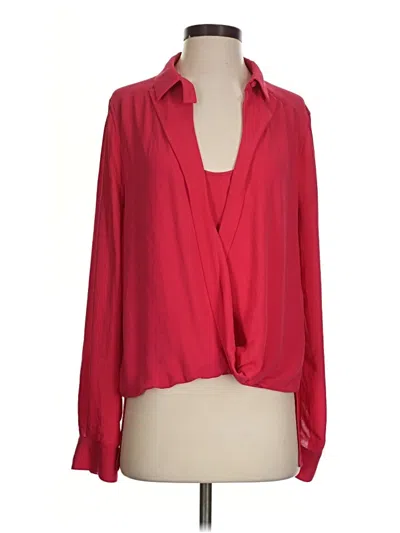 Pre-owned Bcbgmaxazria Long Sleeve Blouse In Red