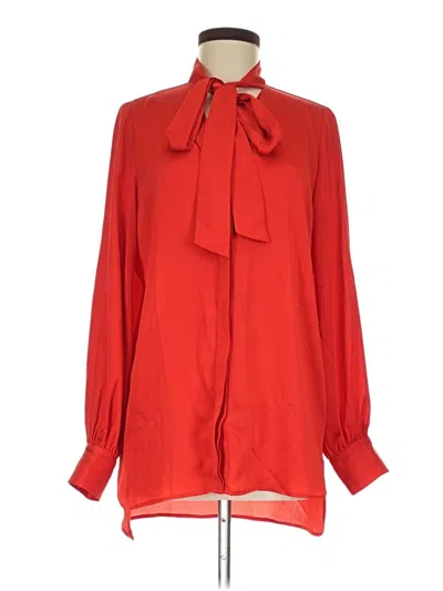 Pre-owned Bcbgmaxazria Long Sleeve Blouse In Red
