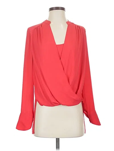 Pre-owned Bcbgmaxazria Long Sleeve Blouse In Red