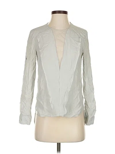 Pre-owned Bcbgmaxazria Long Sleeve Blouse In Silver