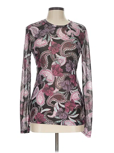Pre-owned Bcbgmaxazria Long Sleeve Blouse In Silver