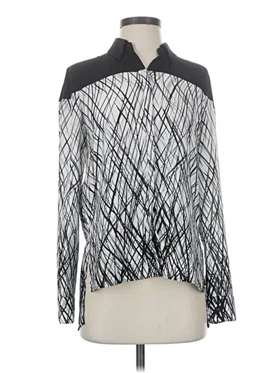 Pre-owned Bcbgmaxazria Long Sleeve Blouse In Silver