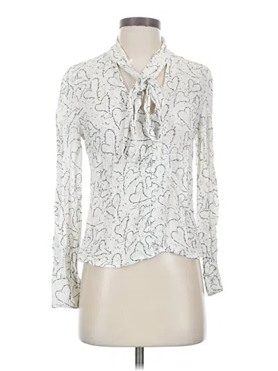 Pre-owned Bcbgmaxazria Long Sleeve Blouse In Silver
