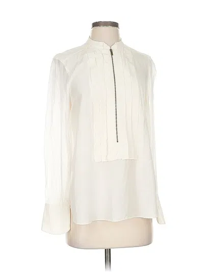 Pre-owned Bcbgmaxazria Long Sleeve Blouse In White