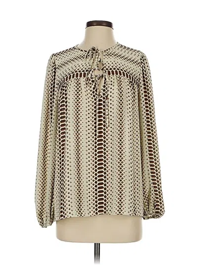 Pre-owned Bcbgmaxazria Long Sleeve Blouse In White