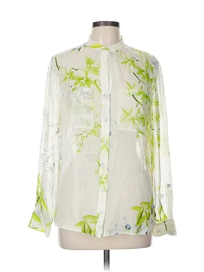 Pre-owned Bcbgmaxazria Long Sleeve Blouse In White