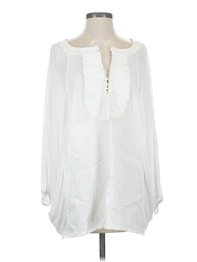 Pre-owned Bcbgmaxazria Long Sleeve Blouse In White