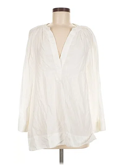 Pre-owned Bcbgmaxazria Long Sleeve Blouse In White