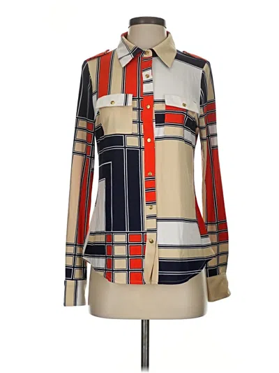 Pre-owned Bcbgmaxazria Long Sleeve Blouse In White