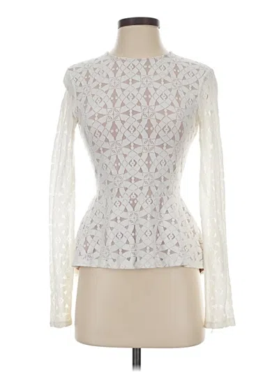 Pre-owned Bcbgmaxazria Long Sleeve Blouse In White