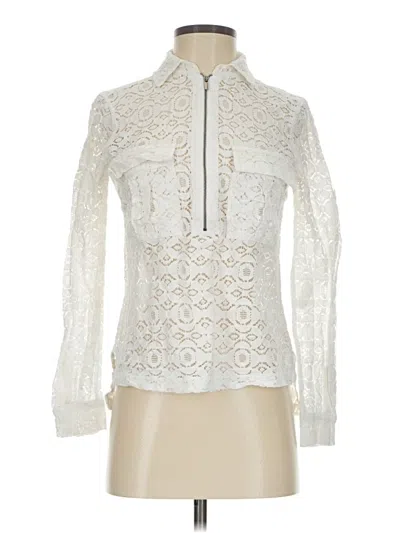 Pre-owned Bcbgmaxazria Long Sleeve Blouse In White