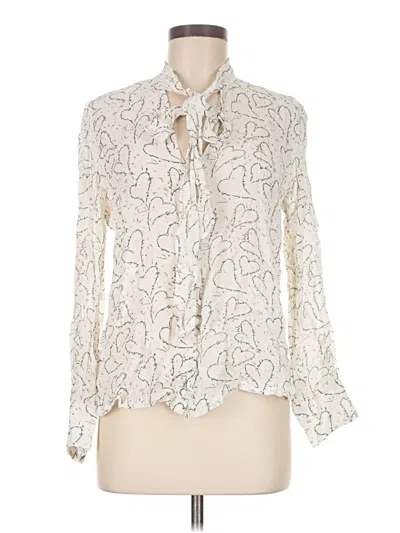 Bcbgmaxazria Long Sleeve Blouse In White
