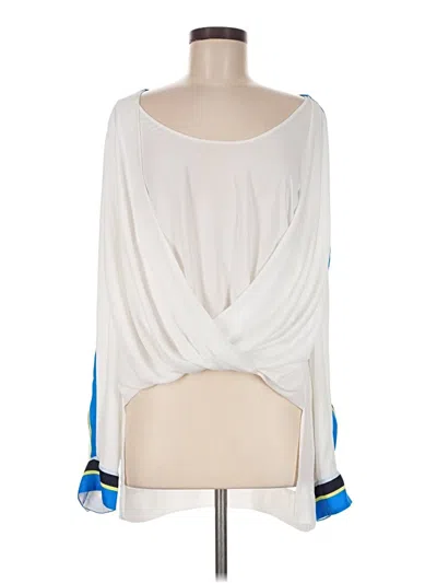 Pre-owned Bcbgmaxazria Long Sleeve Blouse In White