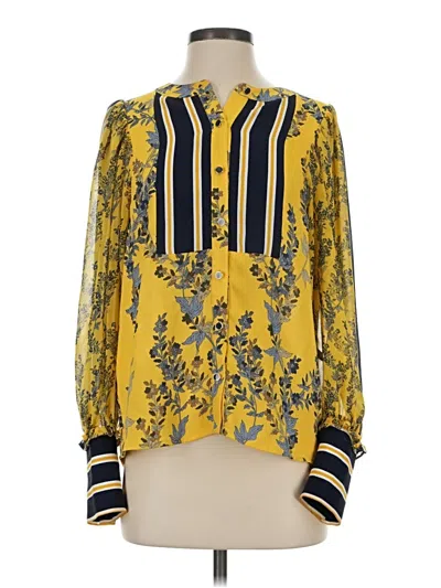 Pre-owned Bcbgmaxazria Long Sleeve Blouse In Yellow