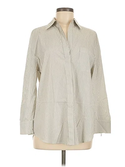 Pre-owned Bcbgmaxazria Long Sleeve Button Down Shirt In Gray