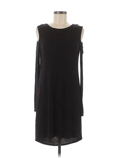 Pre-owned Bcbgmaxazria Long Sleeve Top Black Cold Shoulder Neckline Tops