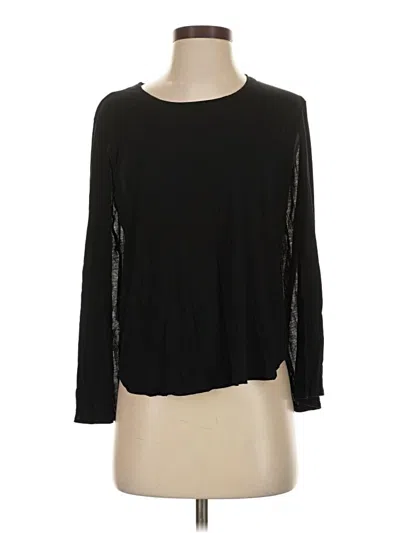 Pre-owned Bcbgmaxazria Long Sleeve Top Black Crew Neck Tops