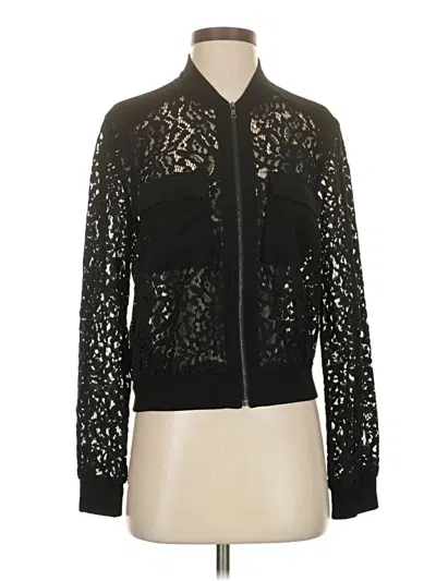Pre-owned Bcbgmaxazria Long Sleeve Top Black Mock Neckline Tops