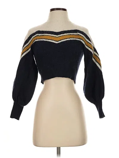 Pre-owned Bcbgmaxazria Long Sleeve Top Black Off The Shoulder Neckline Tops
