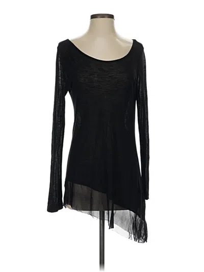 Pre-owned Bcbgmaxazria Long Sleeve Top Black Scoop Neck Tops