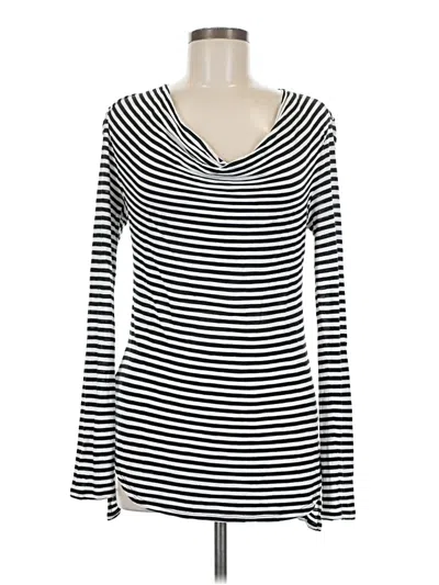 Pre-owned Bcbgmaxazria Long Sleeve Top Black Scoop Neck Tops