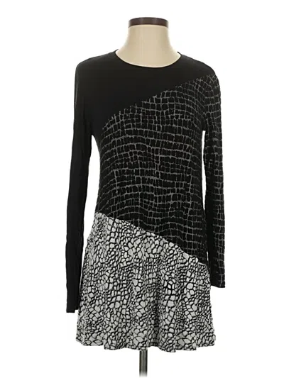 Pre-owned Bcbgmaxazria Long Sleeve Top Black Square Neckline Tops