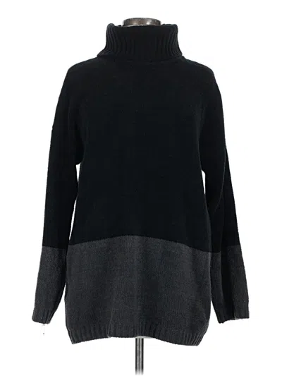Pre-owned Bcbgmaxazria Long Sleeve Top Black Turtleneck Tops