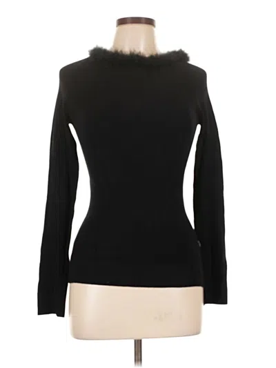 Pre-owned Bcbgmaxazria Long Sleeve Top Black Turtleneck Tops