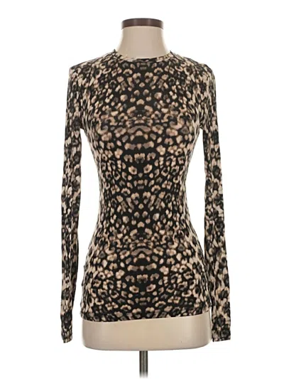 Pre-owned Bcbgmaxazria Long Sleeve Top Brown Turtleneck Tops