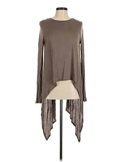 Pre-owned Bcbgmaxazria Long Sleeve Top Brown Turtleneck Tops