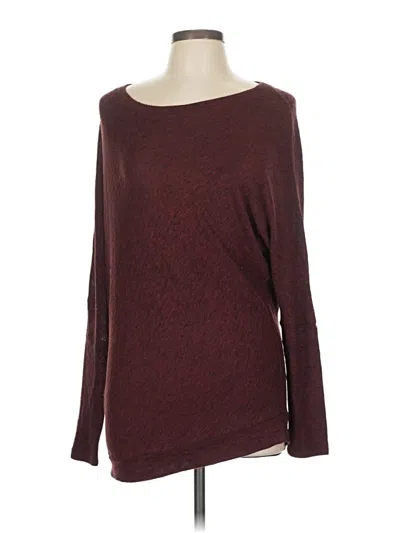 Pre-owned Bcbgmaxazria Long Sleeve Top Burgundy Boatneck Tops
