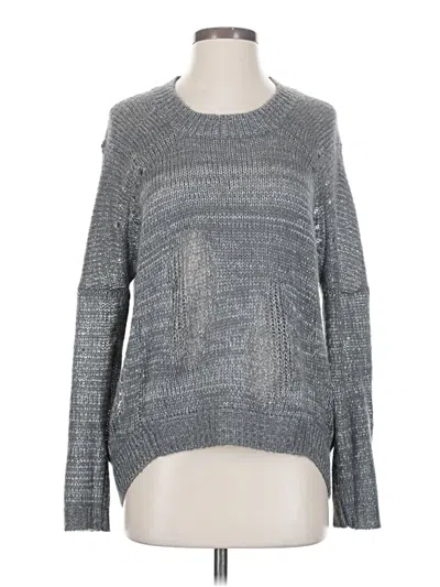Pre-owned Bcbgmaxazria Long Sleeve Top Gray Boatneck Tops