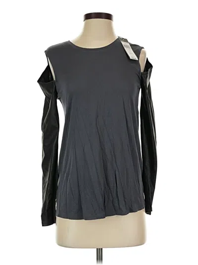 Bcbgmaxazria Long Sleeve Top Gray Cold Shoulder Neckline Tops In Black