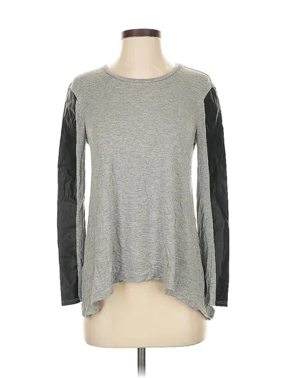 Pre-owned Bcbgmaxazria Long Sleeve Top Gray Crew Neck Tops