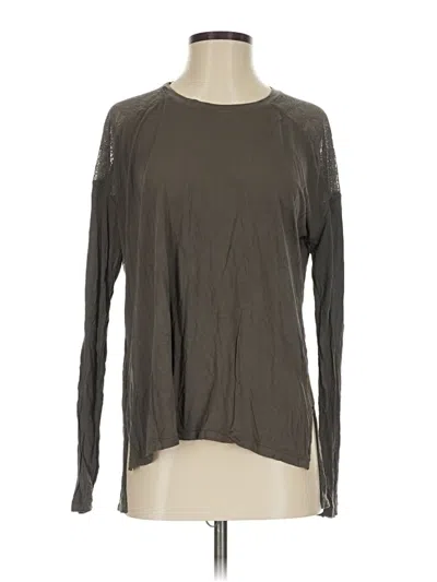 Pre-owned Bcbgmaxazria Long Sleeve Top Gray Crew Neck Tops