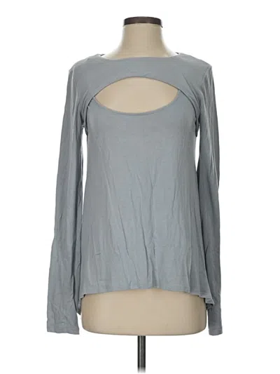 Pre-owned Bcbgmaxazria Long Sleeve Top Gray Keyhole Neckline Tops