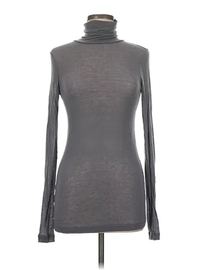Pre-owned Bcbgmaxazria Long Sleeve Top Gray Turtleneck Tops