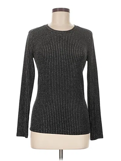 Pre-owned Bcbgmaxazria Long Sleeve Top Gray Turtleneck Tops