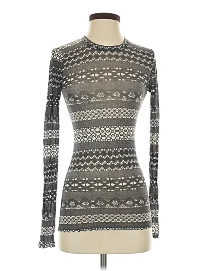 Pre-owned Bcbgmaxazria Long Sleeve Top Gray Turtleneck Tops