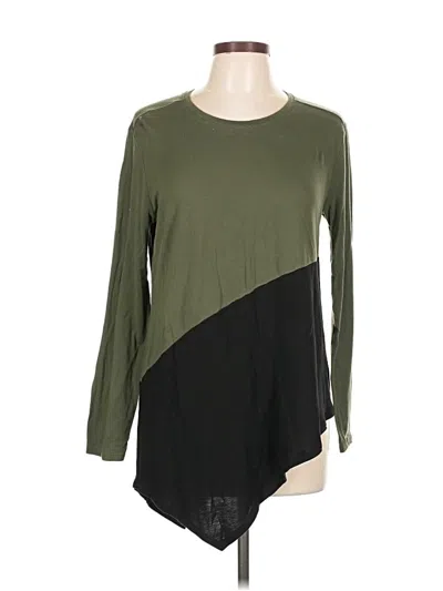 Pre-owned Bcbgmaxazria Long Sleeve Top Green Crew Neck Tops